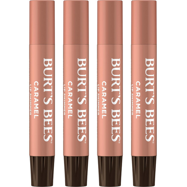Burt's Bees Shimmer Lip Tint Set, Mothers Day Gifts, Tinted Lip Balm Stick, Moisturizing for All Day Hydration with Natural Origin Glowy Pigmented Finish & Buildable Color, Watermelon (4-Pack)