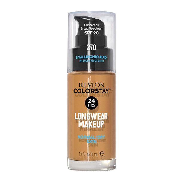 Revlon Liquid Foundation ColorStay Face Makeup for Normal & Dry Skin, SPF 20 Longwear Medium Full Coverage with Natural Finish1 Fl Oz