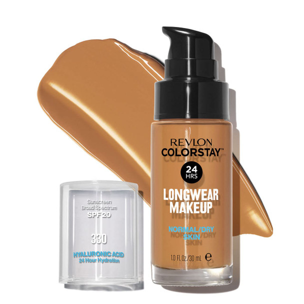 Revlon Liquid Foundation ColorStay Face Makeup for Normal & Dry Skin, SPF 20 Longwear Medium Full Coverage with Natural Finish1 Fl Oz