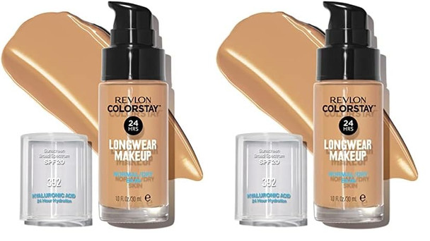 Revlon Liquid Foundation ColorStay Face Makeup for Normal & Dry Skin, SPF 20 Longwear Medium Full Coverage with Natural Finish1 Fl Oz