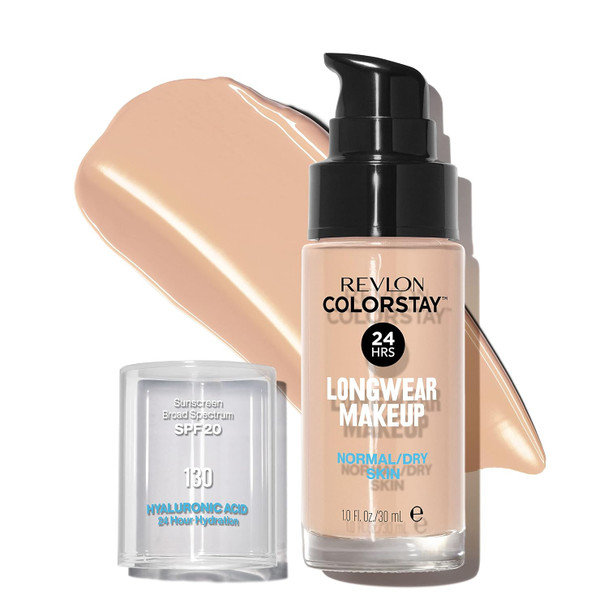 Revlon Liquid Foundation ColorStay Face Makeup for Normal & Dry Skin, SPF 20 Longwear Medium Full Coverage with Natural Finish1 Fl Oz