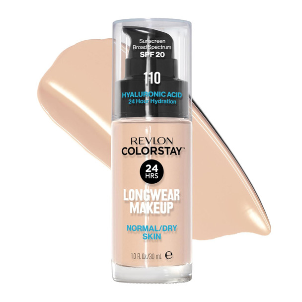 Revlon Liquid Foundation ColorStay Face Makeup for Normal & Dry Skin, SPF 20 Longwear Medium Full Coverage with Natural Finish1 Fl Oz
