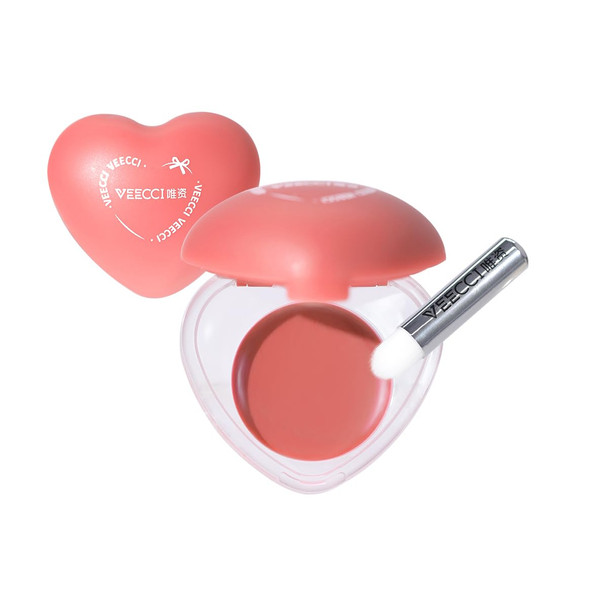 VEECCI Pudding Lip & Cheek Multi-Use Cream Heart Shaped Lip Gloss Natural Hydrating Glow Multi Use Dewy Balm