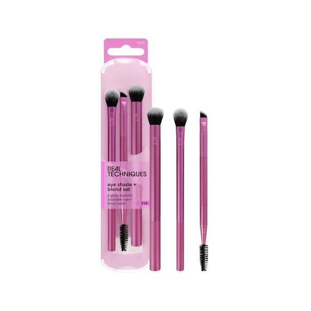 Real Techniques Eye Shade & Blend Makeup Brush Trio For Eyeshadow and  Liner  Makeup Tools for Shaping and Grooming Brows Defined Makeup Look Synthetic Bristles Vegan & Cruelty-Free  3 Count