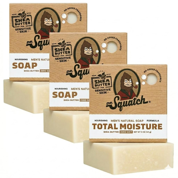 Dr. Squatch Natural Men’s Bar Soap - Cold Process Body Soap Bar with Natural Oils - Gifts for Men (5 oz, 3-Pack)