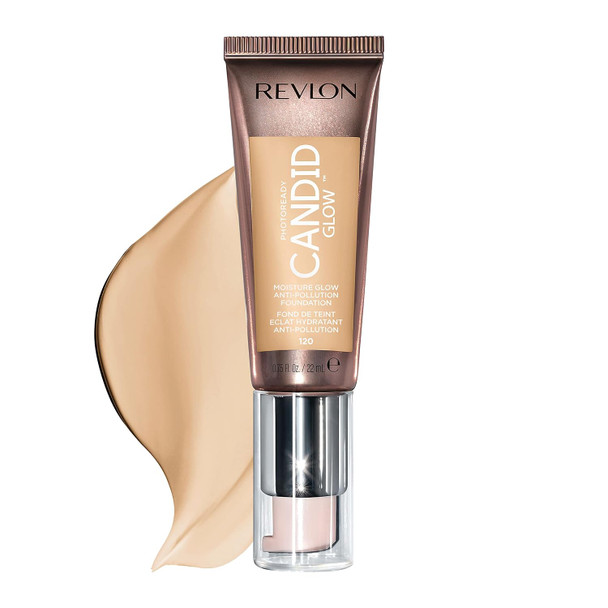 Revlon PhotoReady Candid Glow Moisture Glow Anti-Pollution Foundation with Vitamin E & Prickly Pear Oil,Anti-Blue Light Ingredients,without Parabens,Pthalates,and Fragrances - 0.75 oz