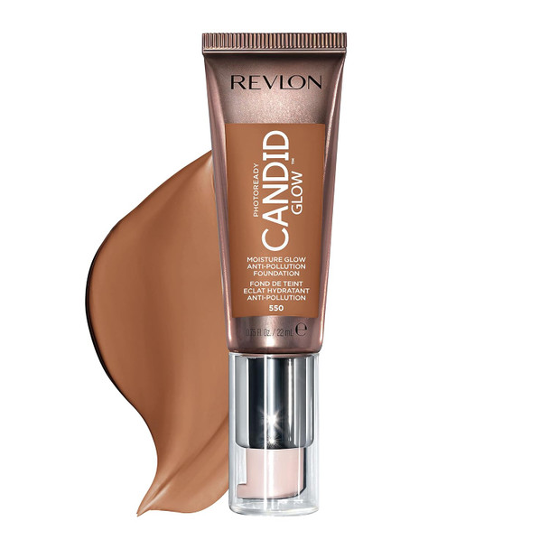 Revlon PhotoReady Candid Glow Moisture Glow Anti-Pollution Foundation with Vitamin E & Prickly Pear Oil,Anti-Blue Light Ingredients,without Parabens,Pthalates,and Fragrances - 0.75 oz