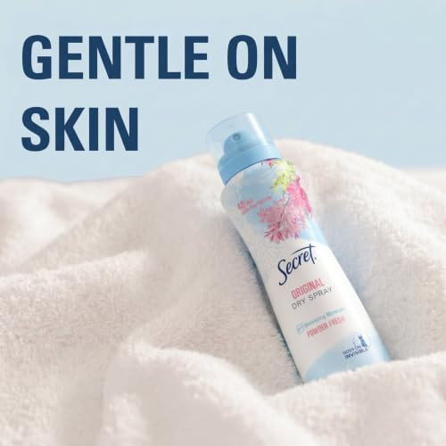 Secret Dry Spray Antiperspirant Deodorant for Women, 48hr Weightless Sweat & Odor Protection, Gentle on Skin, 4.1 oz (Pack of 3)