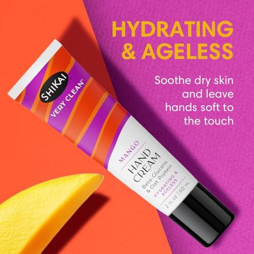 ShiKai Very Clean Hydrating Hand Cream (Mango, 2 oz) | Moisturizer Lotion for Dry Skin | For Nourished, Hydrated Hands