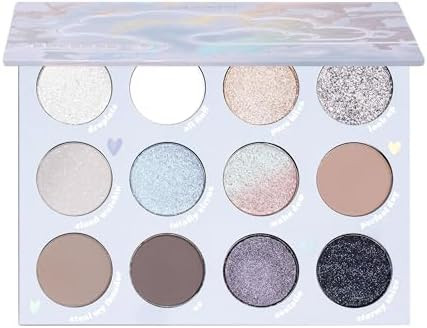 ColourPop Eyeshadow Palette - Eye Makeup Palette with Matte, Metallic, Matte Sparkle & Glitter Finishes - High-Pigment Eye Makeup with a Long-Wearing Formula - Cloud 9 (0.49 oz)