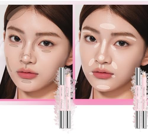 Dual-Ended Highlighter & Contour Stick - Cream Stick Matte Finish Waterproof Long