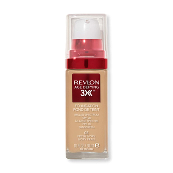 Revlon Age Defying 3X Makeup Foundation Firming Lifting and Anti Aging Medium Buildable Coverage with Natural Finish SPF 20