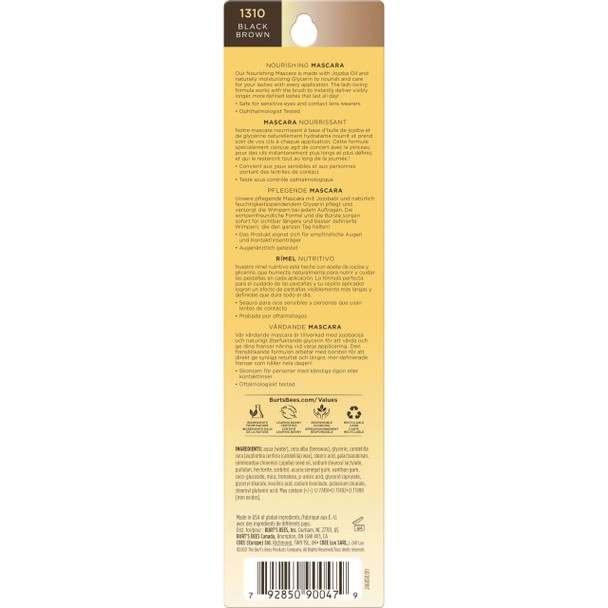 Burt's Bees 100% Natural Origin Nourishing Mascara Black Brown - 0.4 Ounce