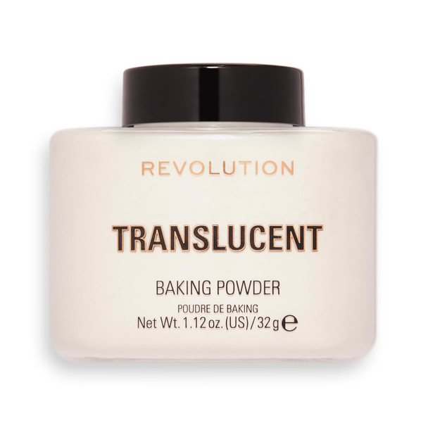 Revolution Loose Baking Powder Makeup Setting Powder Long-Lasting Coverage Mattifies and Reduces Shine Translucent 1.12 oz