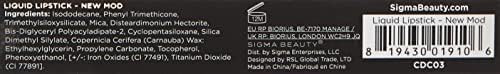 Sigma Beauty Liquid Lipstick – Bold and Luxurious Liquid Matte Lipstick with a Satin Finish - Clean, Vegan Cruelty Free Makeup (New Mod)