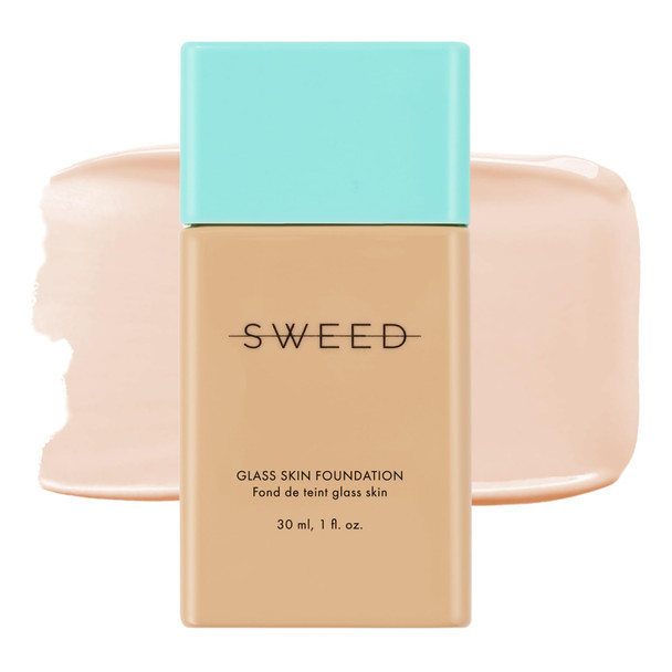 SWEED  Glass Skin Foundation  Long Lasting Fluid Formula  Hydrate Moisturize Lift Plump Protect  Vegan Cruelty Free  Clean Beauty