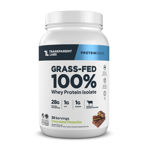 Transparent Labs  Grass Fed Whey Protein Isolate Chocolate Pistachio  30Servings
