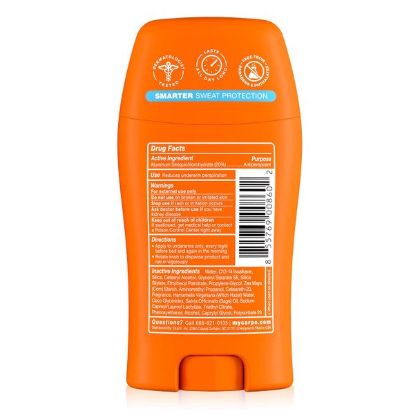 Carpe Underarm Antiperspirant Deodorant for Women and Men - Clinical Strength Deodorant for Women with 100 Hour Clinically Tested Sweat and Odor Protection - Fresh Powder