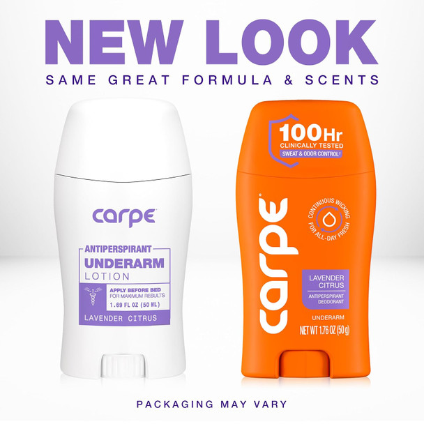 Carpe Underarm Antiperspirant for Women - 100 Hour Sweat & Odor Control - Lavender Deodorant - Clinical Deodorant for Women - Lavender Citrus