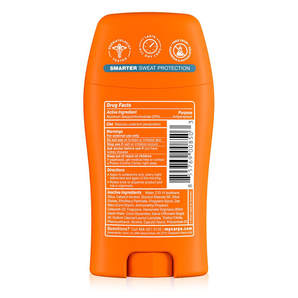 Carpe Underarm Antiperspirant Deodorant for Men and Women - 100 Hour Sweat & Odor Control - Clinical Strength Deodorant for Men - Long Lasting Deodorant Antiperspirant for Sweat - Mountain Breeze