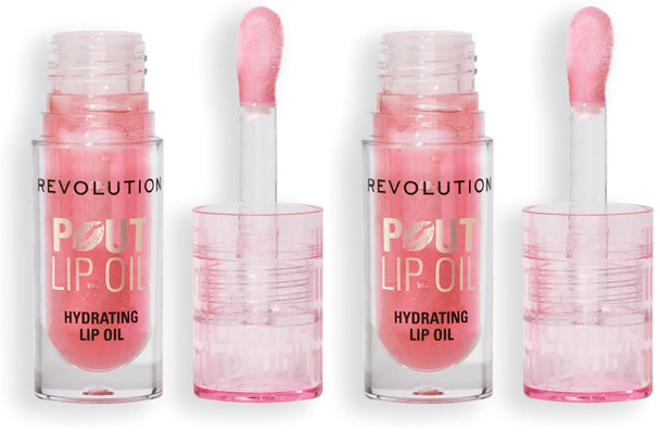 Revolution Beauty London Pout Lip Oil Nourishing Tinted Lip Oil High Shine Non Sticky Finish Vegan & Cruelty Free