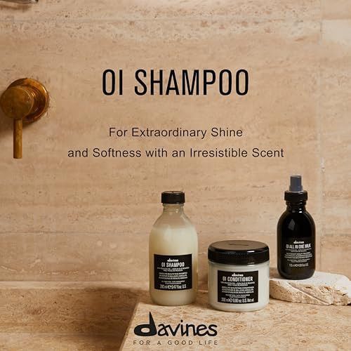 Davines OI Shampoo Milky Smooth Hydrating Cleanser for All Hair Types  Antioxidant Rich Formula with Roucou Oil for Extraordinary Shine Softness Volume & Protection