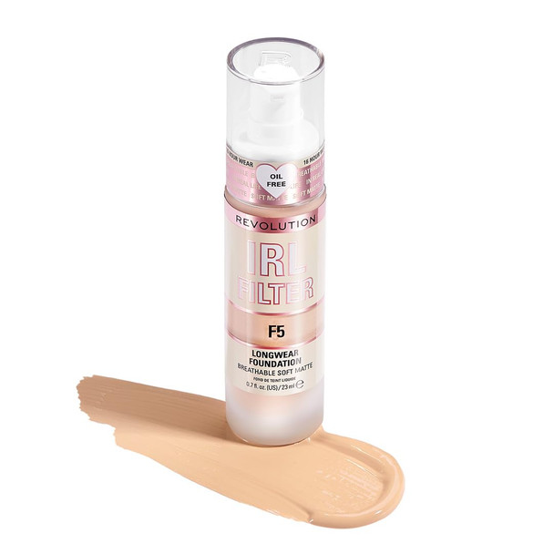 Revolution IRL Filter Longwear Foundation Soft and Breathable Formula Medium to Full Coverage Matte Finish   0.7 fl oz