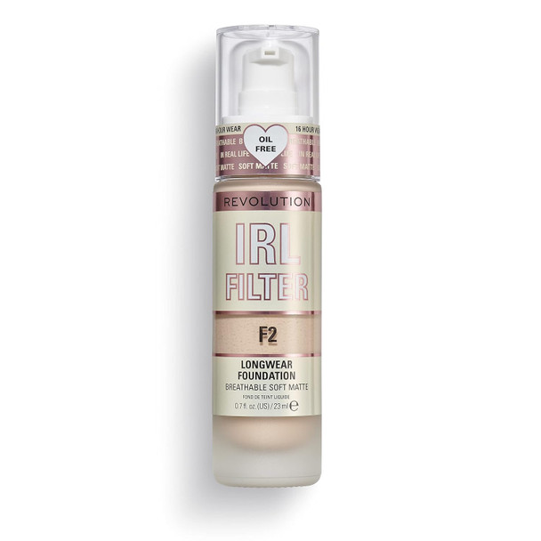 Revolution IRL Filter Longwear Foundation Soft and Breathable Formula Medium to Full Coverage Matte Finish   0.7 fl oz