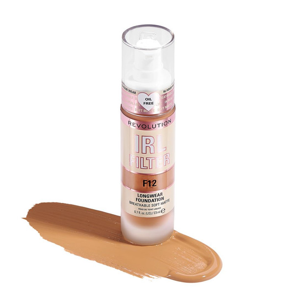 Revolution IRL Filter Longwear Foundation Soft and Breathable Formula Medium to Full Coverage Matte Finish   0.7 fl oz