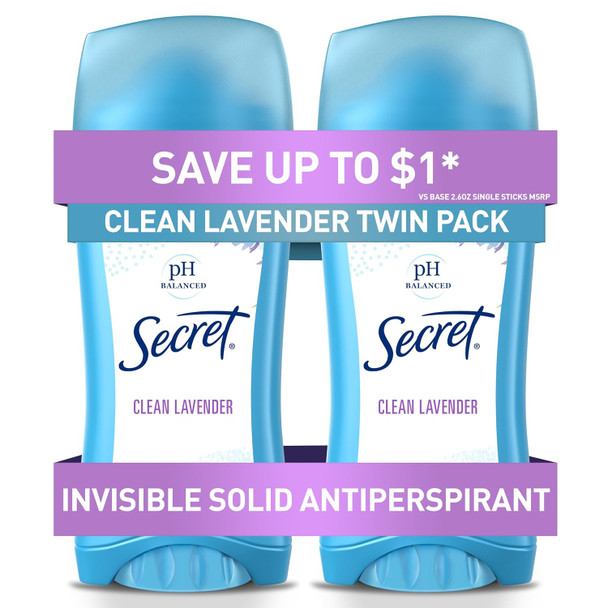 Secret Anti-Perspirant Deodorant Invisible Solid Twin Pack
