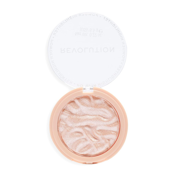 Revolution Reloaded Pressed Powder Highlighter, Intensely Pigmented for a High-Impact Dewy Finish, Dare to Divulge, 0.22 oz