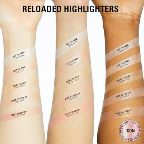 Revolution Reloaded Pressed Powder Highlighter, Intensely Pigmented for a High-Impact Dewy Finish, Dare to Divulge, 0.22 oz