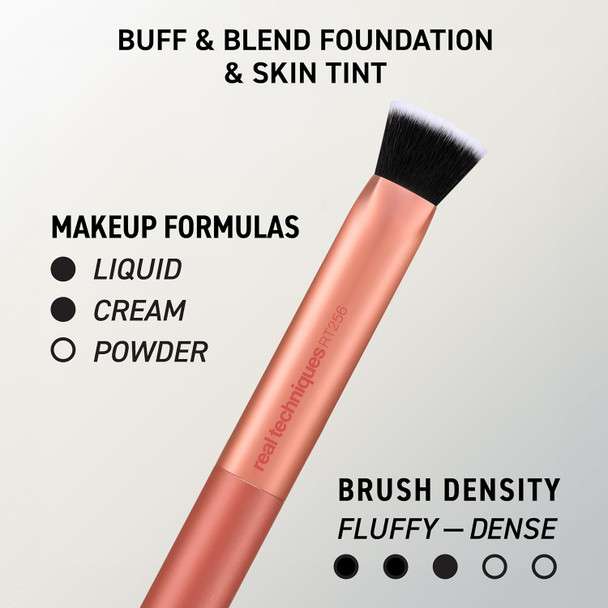 Synthetic Real Techniques Face Base 4 Piece Makeup Brush Set Makeup Brushes Set for Foundation Concealer Contour and Powder Cruelty Free