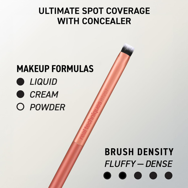 Synthetic Real Techniques Face Base 4 Piece Makeup Brush Set Makeup Brushes Set for Foundation Concealer Contour and Powder Cruelty Free