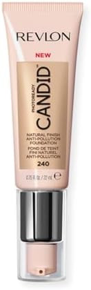 Revlon Liquid Foundation, Photo Ready Candid Face Makeup for Sensitive and Dry Skin, Longwear Sheer-Medium Coverage with Natural Glow Finish - 0.75 Oz