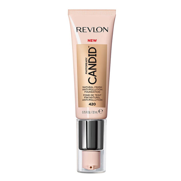 Revlon Liquid Foundation, Photo Ready Candid Face Makeup for Sensitive and Dry Skin, Longwear Sheer-Medium Coverage with Natural Glow Finish - 0.75 Oz