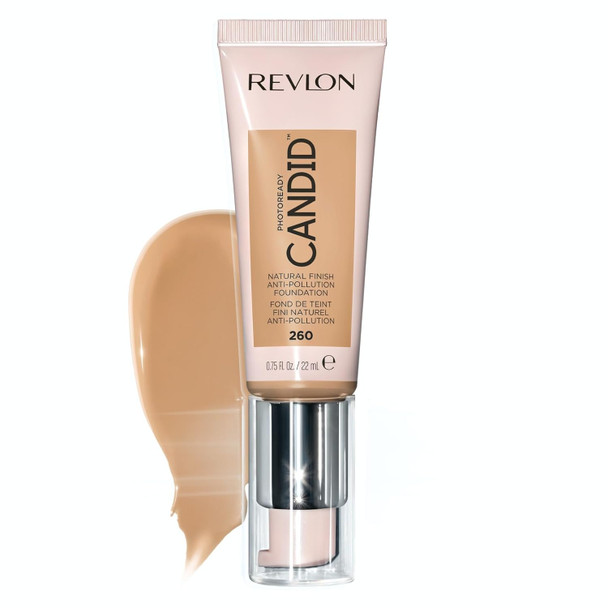 Revlon Liquid Foundation, Photo Ready Candid Face Makeup for Sensitive and Dry Skin, Longwear Sheer-Medium Coverage with Natural Glow Finish - 0.75 Oz