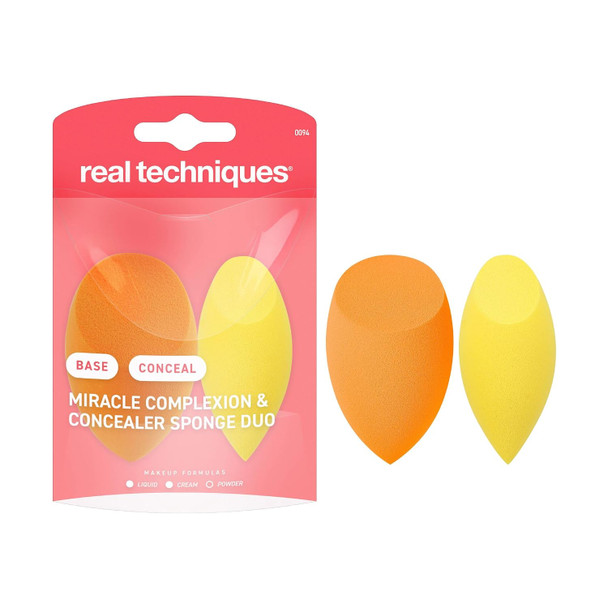 Real Techniques  Makeup Blending Sponges For Liquid Cream and  Powder Products Powder and  Foundation Sponges Mini Makeup Sponge Latex-Free Foam Travel Friendly 3 Count