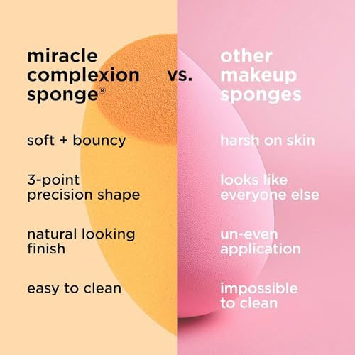 Real Techniques  Makeup Blending Sponges For Liquid Cream and  Powder Products Powder and  Foundation Sponges Mini Makeup Sponge Latex-Free Foam Travel Friendly 3 Count