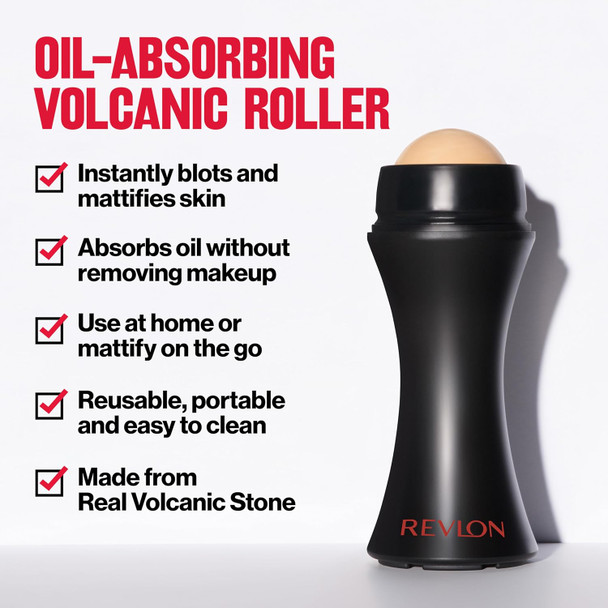 Revlon Face Roller Oily Skin Control for Makeup  Oil Absorbing Volcanic Reusable Facial Skincare Tool for At Home or On the Go Mini Massage 1 Count