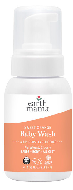 Earth Mama Simply Non-Scents Baby Wash Foaming Hand Soap, All-Purpose Fragrance Free Body Wash for Sensitive Skin, Castile Soap with Coconut Oil, Shea Butter, Calendula, & Aloe