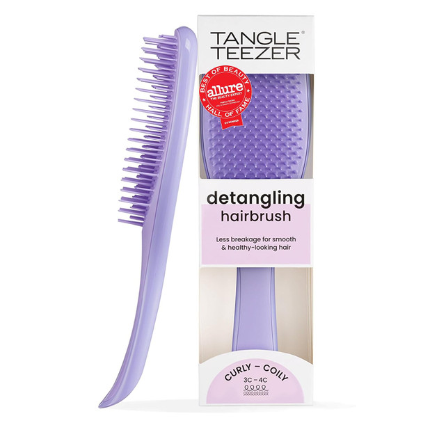 Tangle Teezer Ultimate Detangler Curly Hair Brush 3C to 4C Purple Passion Patented two tier firm flex teeth detangle reduce breakage & frizz