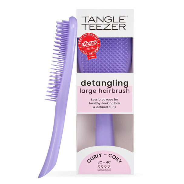 Tangle Teezer Ultimate Detangler Curly Hair Brush 3C to 4C Purple Passion Patented two tier firm flex teeth detangle reduce breakage & frizz