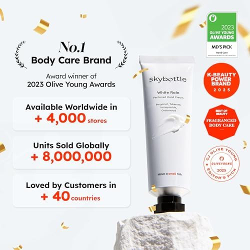skybottle Scented Hand Cream Fast-Absorbing Shea Butter & Hyaluronic Acid Moisturizer Woody Scent Green & Sweet Fig Perfume Korean Lotion Gift for Dry Skin,Travel Friendly
