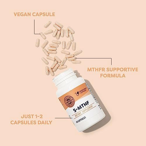 Vimergy 5 MTHF Capsules  8,500 mcg L Methylfolate  Vitamin B12  60 Vegan Capsules