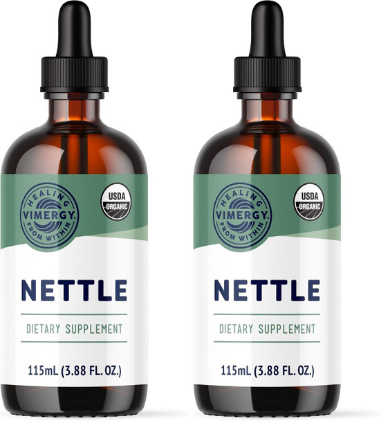 Vimergy Organic Nettle Liquid Supplement  115 mL  200 mg Extract  Vegan and  Gluten Free