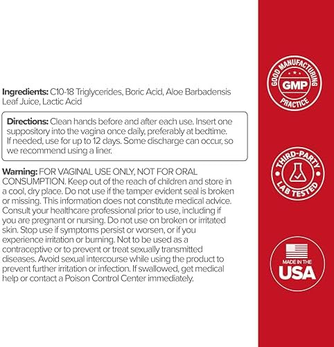 O Positiv URO Boric Acid Vaginal Suppository – with Lactic Acid  and Aloe for Fast Relief and Vaginal Odor Control – Vegan Free from Parabens, Dyes  and Fragrances