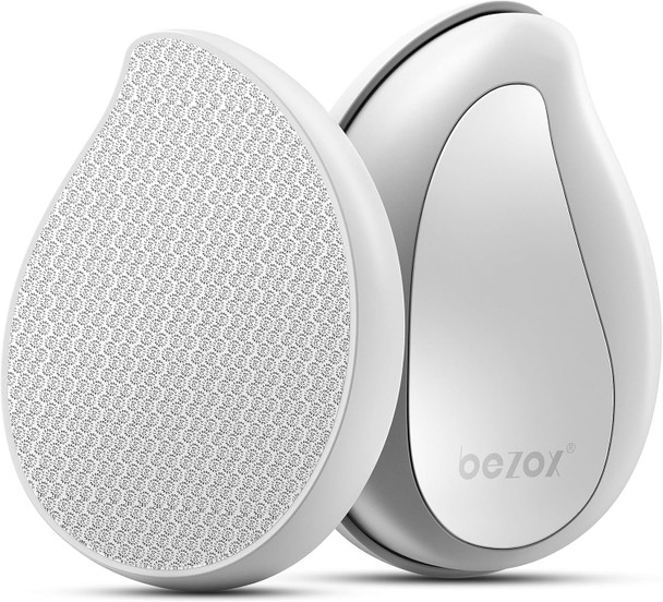 BEZOX Glass Foot Scrubber – Professional Foot File Callus Remover for Dead Skin & Cracked Heels – Premium Pumice Stone Pedicure Tools for Feet with Anti-Slip Handle and Protective Cover
