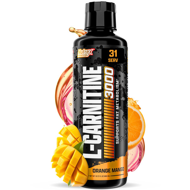 Nutrex Research L-Carnitine 3000  | Liquid Shots, Stimulant Free | Supports Muscle Recovery For Men and Women - 31 Servings