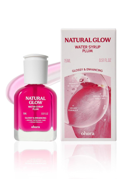 ohora Natural Glow Milk Syrup Nail Strengthener (Taro) - Tinted Nail Hardener for Brittle, Damaged Nails, Quick-Dry Glossy Finish, Nail Repair & Growth, 15 mL